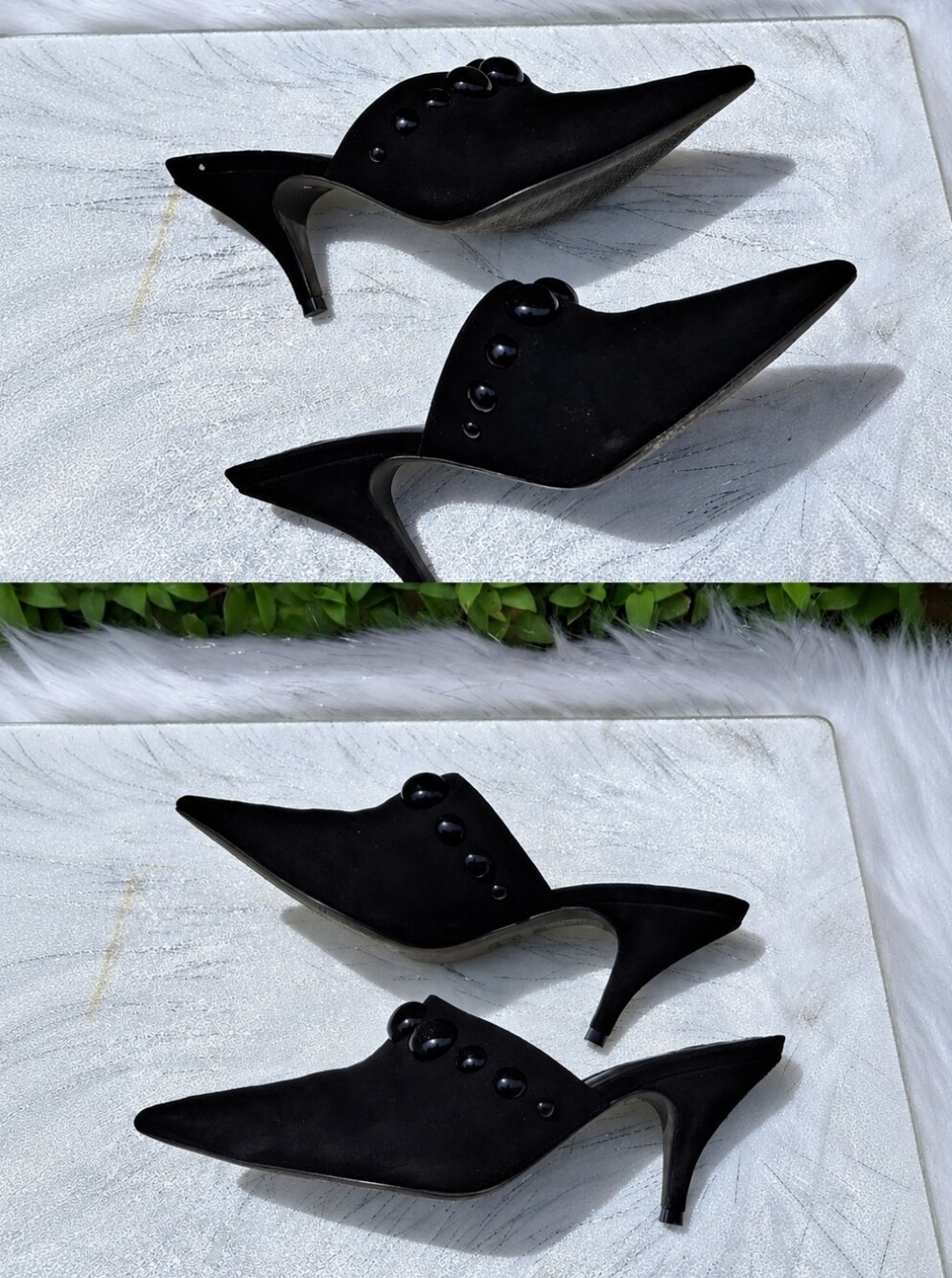 Tory Burch Georgina Studded Suede Kitten Heel Pointed Toe Mules Shoes Size 7 - Picture 11 of 16